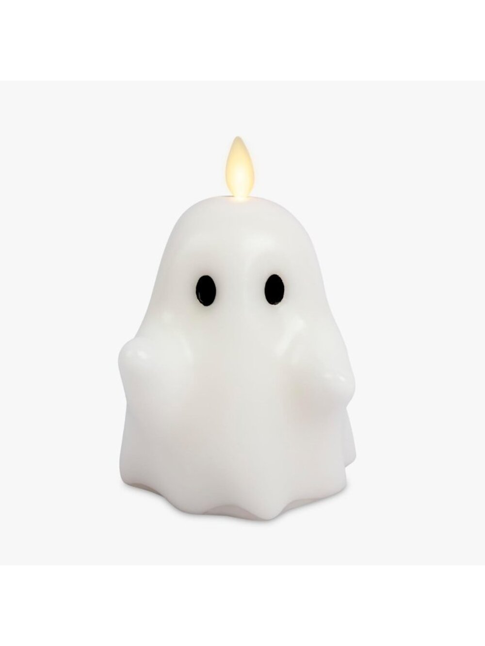 Spooky Halloween Flameless Flickering LED Candle - Real Wax Ghost Décor 3.7x5.5